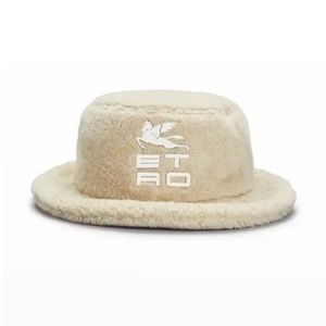 Authentic Etro Capello Logo Shearling Bucket Hat in Beige Ecru 56 (USA 7 or M)